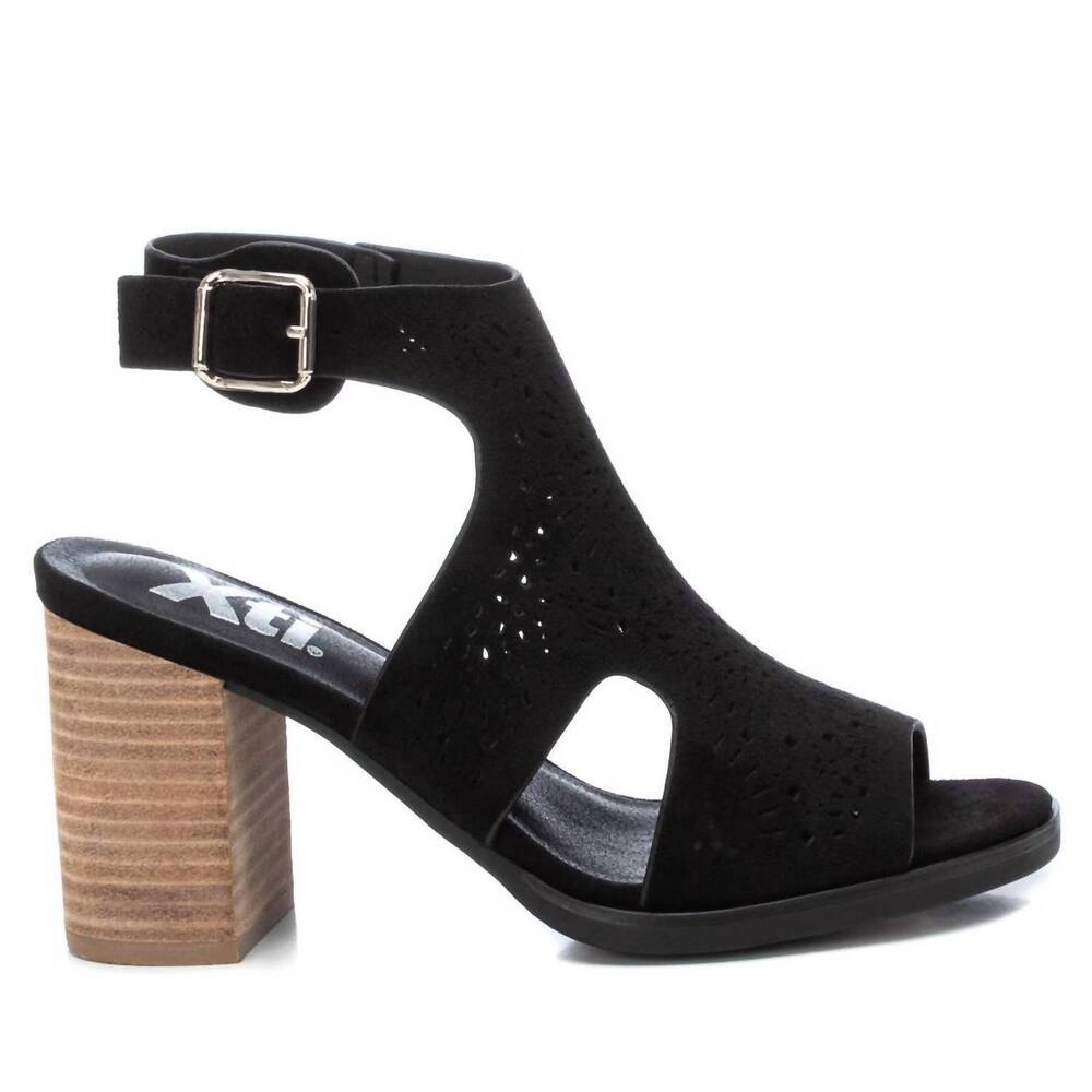 NEW XTI women's suede sandals in black